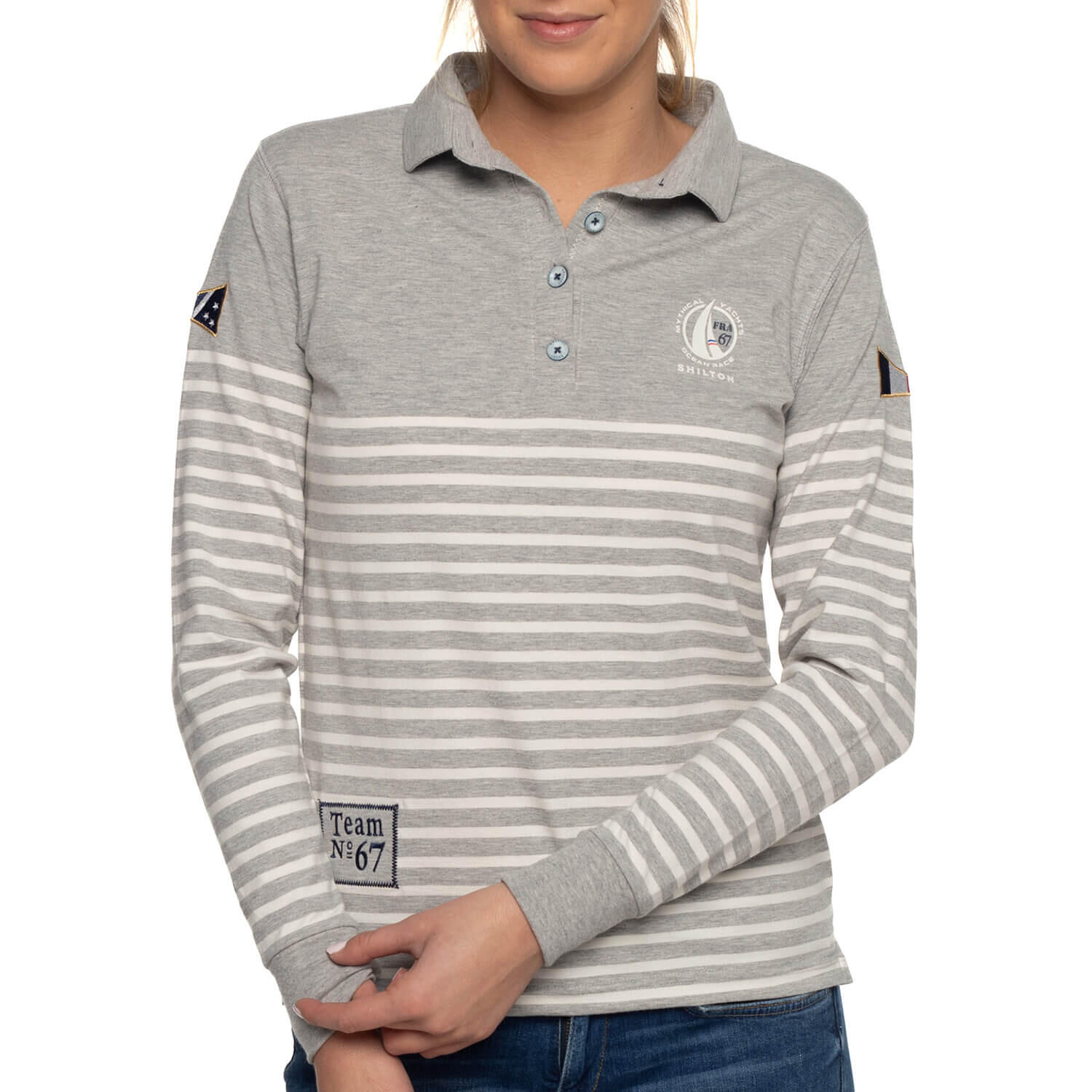 Polo femme manches longues taille L Decathlon